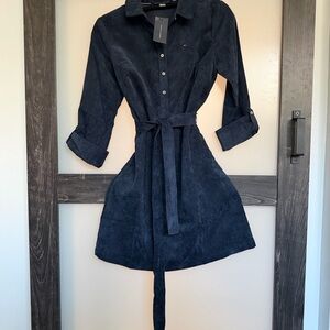 Tommy Hilfiger Navy Corduroy Shirt Dress